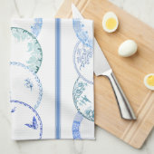 フランスのアンティークプレート |キッチンタオル(青) キッチンタオル (四つ折り)