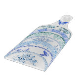 フランスのアンティークプレート |ブルーバタフライボード カッティングボード (角)