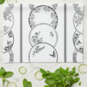 フランスのアンティークプレート |黒いキッチンタオル キッチンタオル (折り畳み)