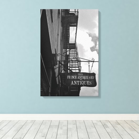 フランスのアンティーク店看板 キャンバスプリント (インサイチュ (ウッドフロア))