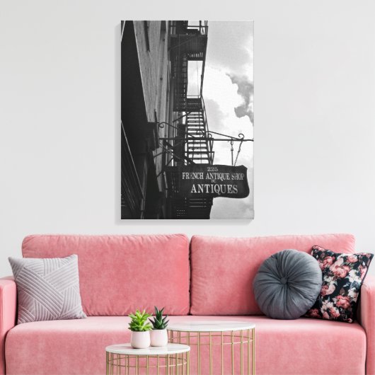 フランスのアンティーク店看板 キャンバスプリント (インサイチュ (リビング))