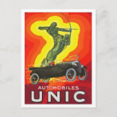 フランスのアンティーク車とアールデコ ポストカード (正面)