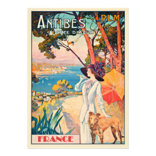 フランスのアンティーブの旅行ポスター フォトプリント