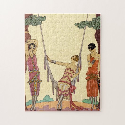 フランスのアールデコのパズルの夏 ジグソーパズル (縦)