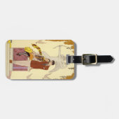 フランスのアールデコの荷物のラベルの秋 ラゲッジタグ (正面横)