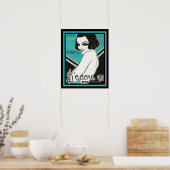 フランスのアールデコキツネトロットプリント16 x 20 ポスター (キッチン)