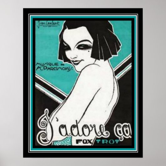 フランスのアールデコキツネトロットプリント16 x 20 ポスター (正面)