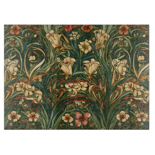 フランスのアールヌーボーインスパイア野花畑 カッティングボード (正面)