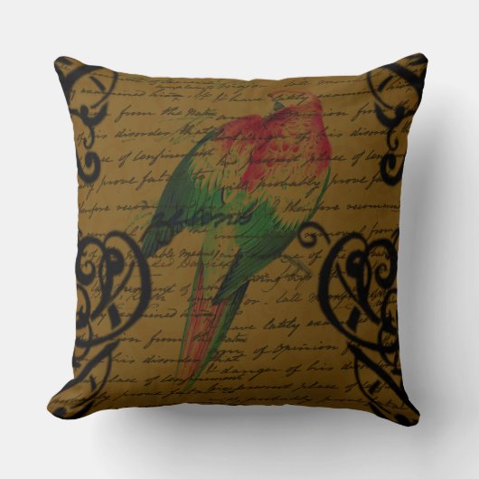 フランスのインスパイアヴィンテージタイポグラフィとグラフィックス クッション (正面)