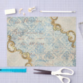 フランスのインスパイア華美青 薄葉紙 (クラフト)