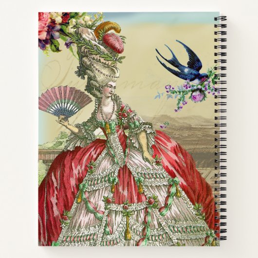 フランスのインスパイアMarie Antoinetteパーソナライズされた ノートブック (裏面)