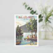 フランスのエクス・レ・バンのヴィンテージ旅行ポスター、 ポストカード (スタンド正面)