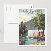 フランスのエクス・レ・バンのヴィンテージ旅行ポスター、 ポストカード (正面/裏面)