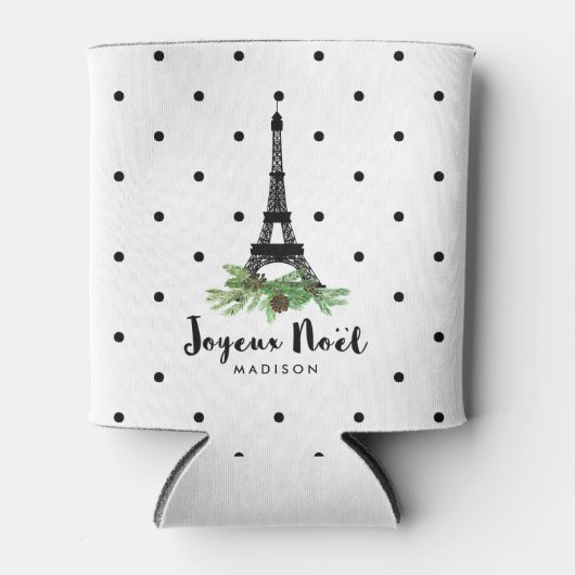 フランスのエッフェルタワー付きクリスマスジョユーヌール 缶クーラー (正面)