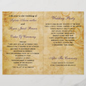 フランスのエッフェルタワー紫の折りたたみ結婚式 プログラム (裏面)