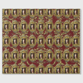 フランスのエレガントな深紅のクリスマスの女王 ラッピングペーパー (フラット)