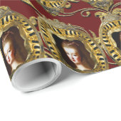 フランスのエレガントな深紅のクリスマスの女王 ラッピングペーパー (ロールコーナー)