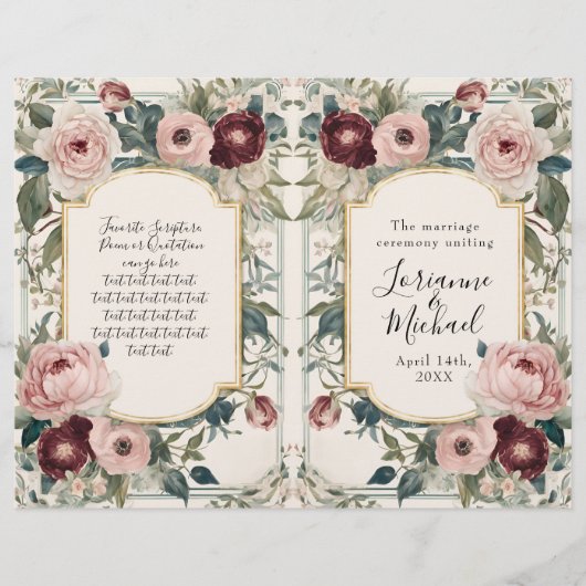 フランスのエレガントフローラピ結婚ンク金ゴールド式 (正面)