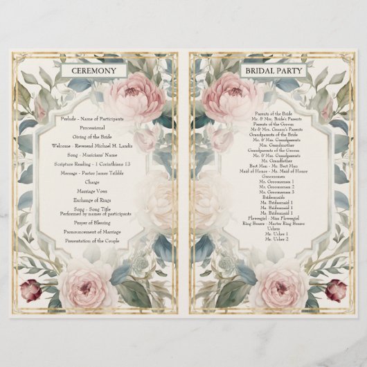 フランスのエレガントフローラピ結婚ンク金ゴールド式 (裏面)