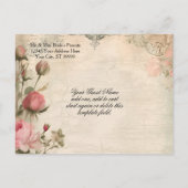 フランスのエレガントフローラブルーヴィンテージ迷惑ジャーナル 案内ポストカード (裏面)