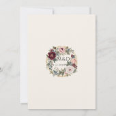 フランスのエレガントフローラヴィンテージクラシック結婚金ゴールド 招待状 (裏面)