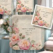 フランスのエレガントフローラヴィンテージブライダルシャワー茶 ペーパープレート