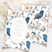 フランスのエレガントヴィンテージブルーChinoiserie結婚s 招待状
