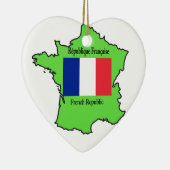 フランスのオーナメントの地図 セラミックオーナメント (右)