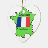 フランスのオーナメントの地図 セラミックオーナメント (左)