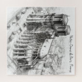 フランスのカテドラルノートルダム寺院 ジグソーパズル (横)