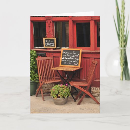 フランスのカフェグリーティングカード カード (正面)