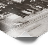 フランスのカフェバー通りシーン フォトプリント            (角)