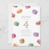 フランスのカフェパティスリー マカロン 誕生日パーティー 招待状 (正面)