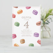 フランスのカフェパティスリー マカロン 誕生日パーティー 招待状 (スタンド正面)
