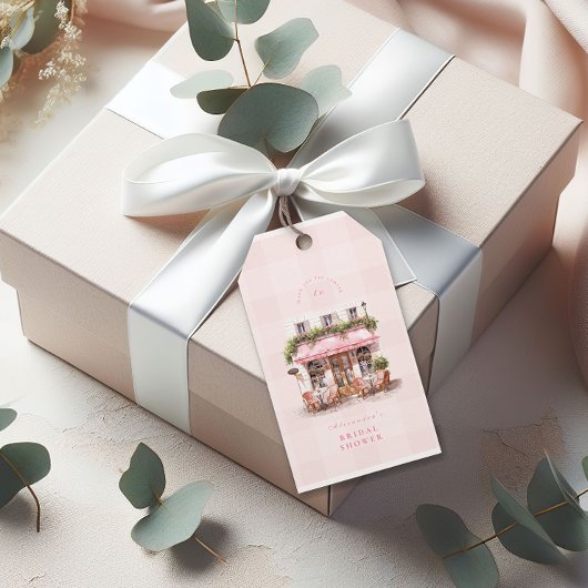 フランスのカフェブライダルシャワー ギフトタグ