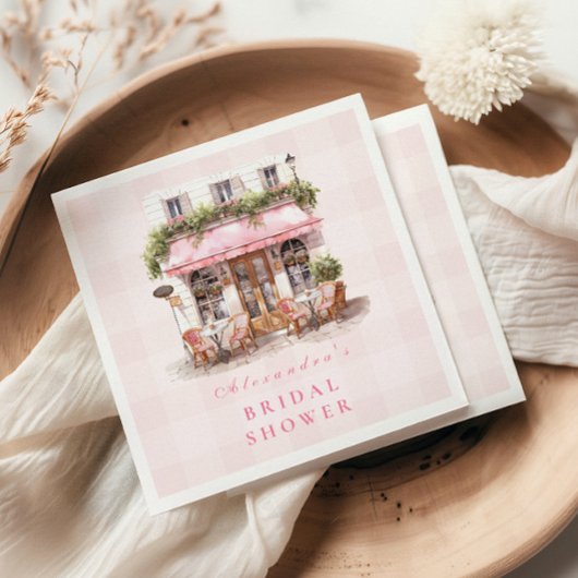 フランスのカフェブライダルシャワー スタンダードカクテルナプキン