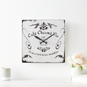 フランスのカフェ時計 スクエア壁時計 (ホーム)