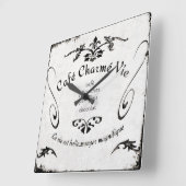 フランスのカフェ時計 スクエア壁時計 (傾斜)