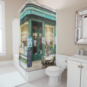 フランスのカフェ：ベルサイユの居心地の良いシーン。 シャワーカーテン (インサイチュ)