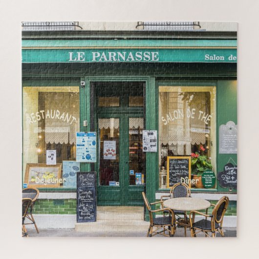 フランスのカフェ：ベルサイユの居心地の良いシーン。 ジグソーパズル (縦)