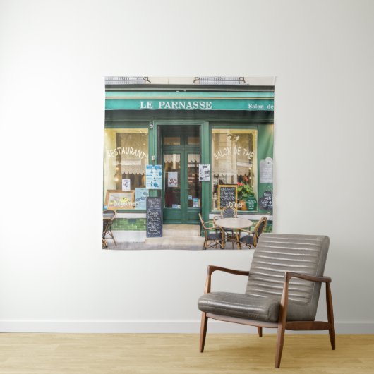 フランスのカフェ:ベルサイユの居心地の良いシーン。 タペストリー (インサイチュ)