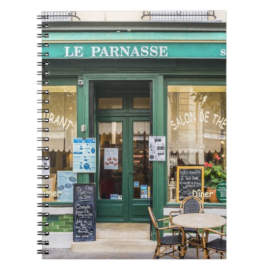 フランスのカフェ:ベルサイユの居心地の良いシーン。 ノートブック (正面)