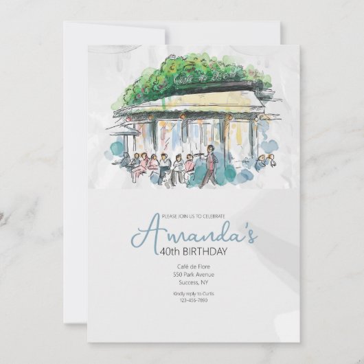 フランスのカフェ 招待状 (正面)