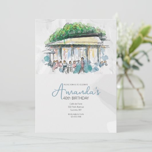 フランスのカフェ 招待状 (スタンド正面)