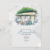 フランスのカフェ 招待状 (正面/裏面)