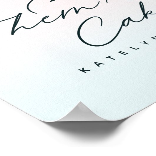 フランスのガーデン彼らケーキ食べの披露宴のサイン ポスター (角)