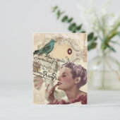 フランスのガーリースクリプトファッショニスタ ポストカード (スタンド正面)