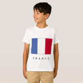 フランスのキッズシャツ国旗 Tシャツ (正面フル)