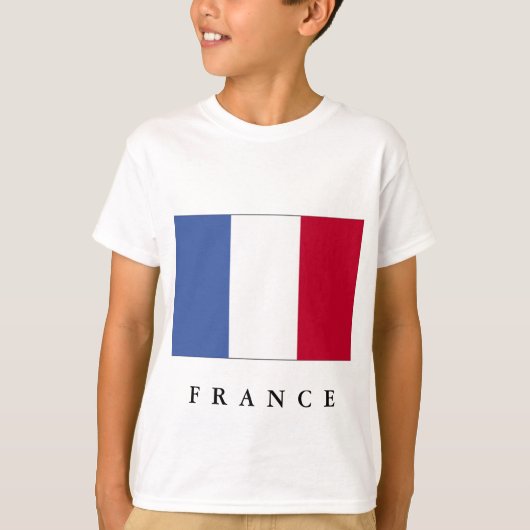 フランスのキッズシャツ国旗 Tシャツ (正面)