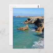フランスのキベロン半島のロッキー海岸 ポストカード (正面/裏面)
